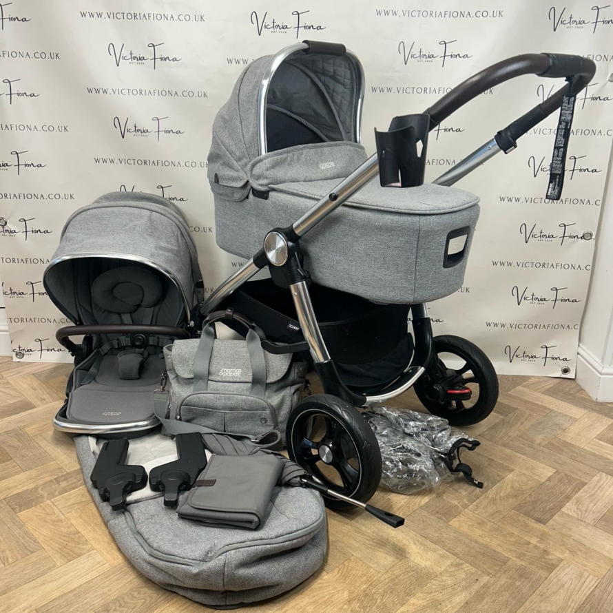 PRELOVED Mamas & Papas Ocarro Travel System Pushchair & Carrycot Woven Grey 🩶