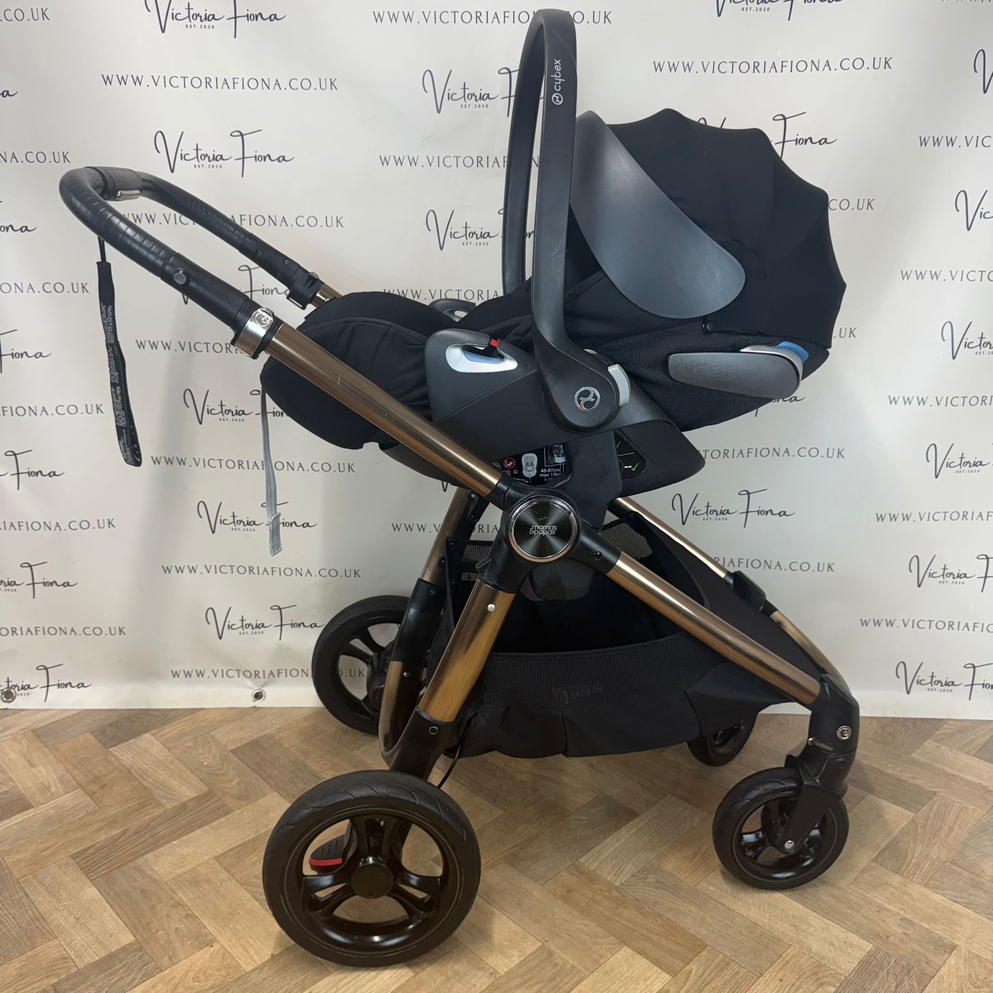 PRELOVED Mamas And Papas Ocarro Pushchair & Carrycot with Cybex 360 Lie Flat Car Seat & Isofix - Simply Luxe - Image 9