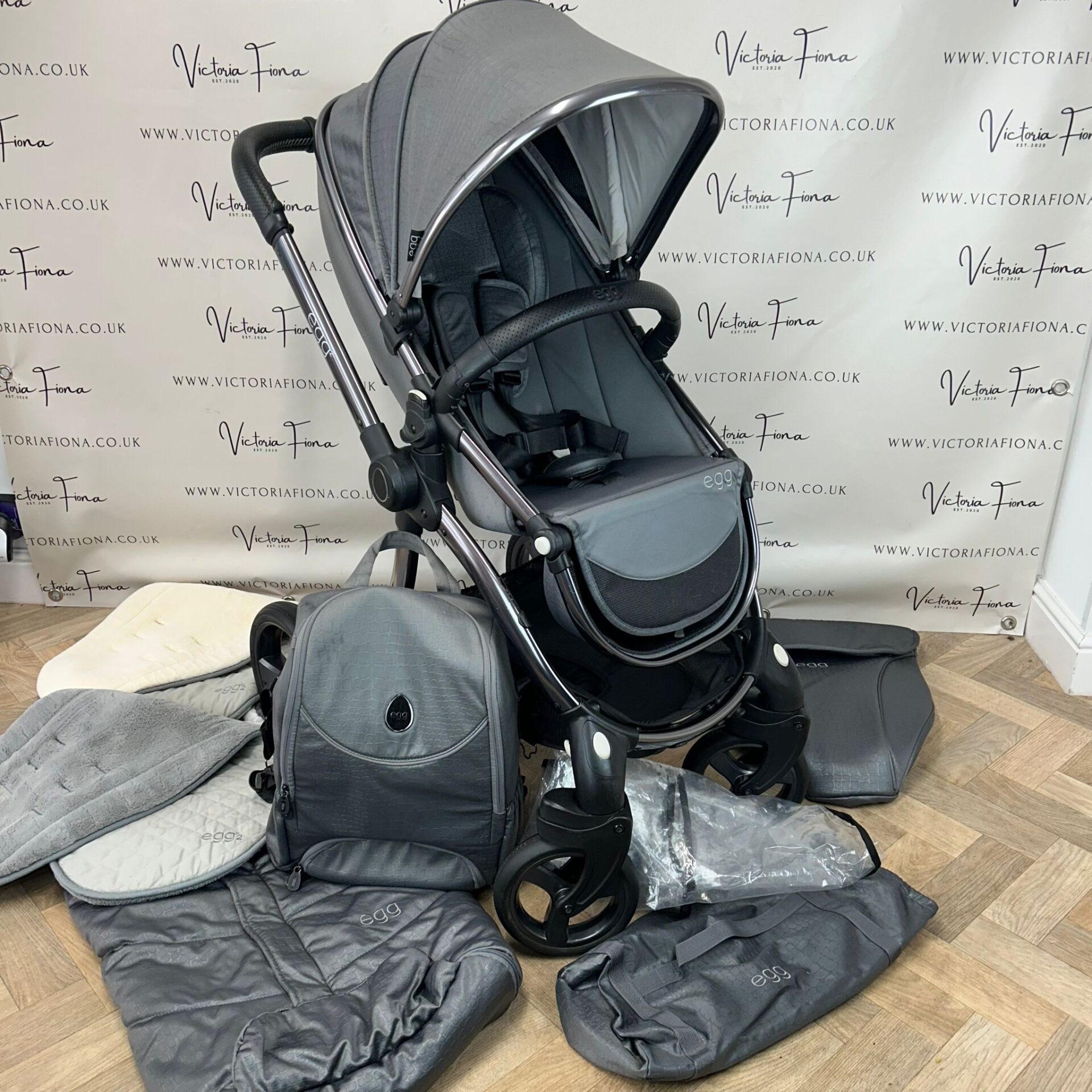 PRELOVED Babystyle Egg2 Pushchair Stroller With Accessories Jurassic Grey Victoria Fiona