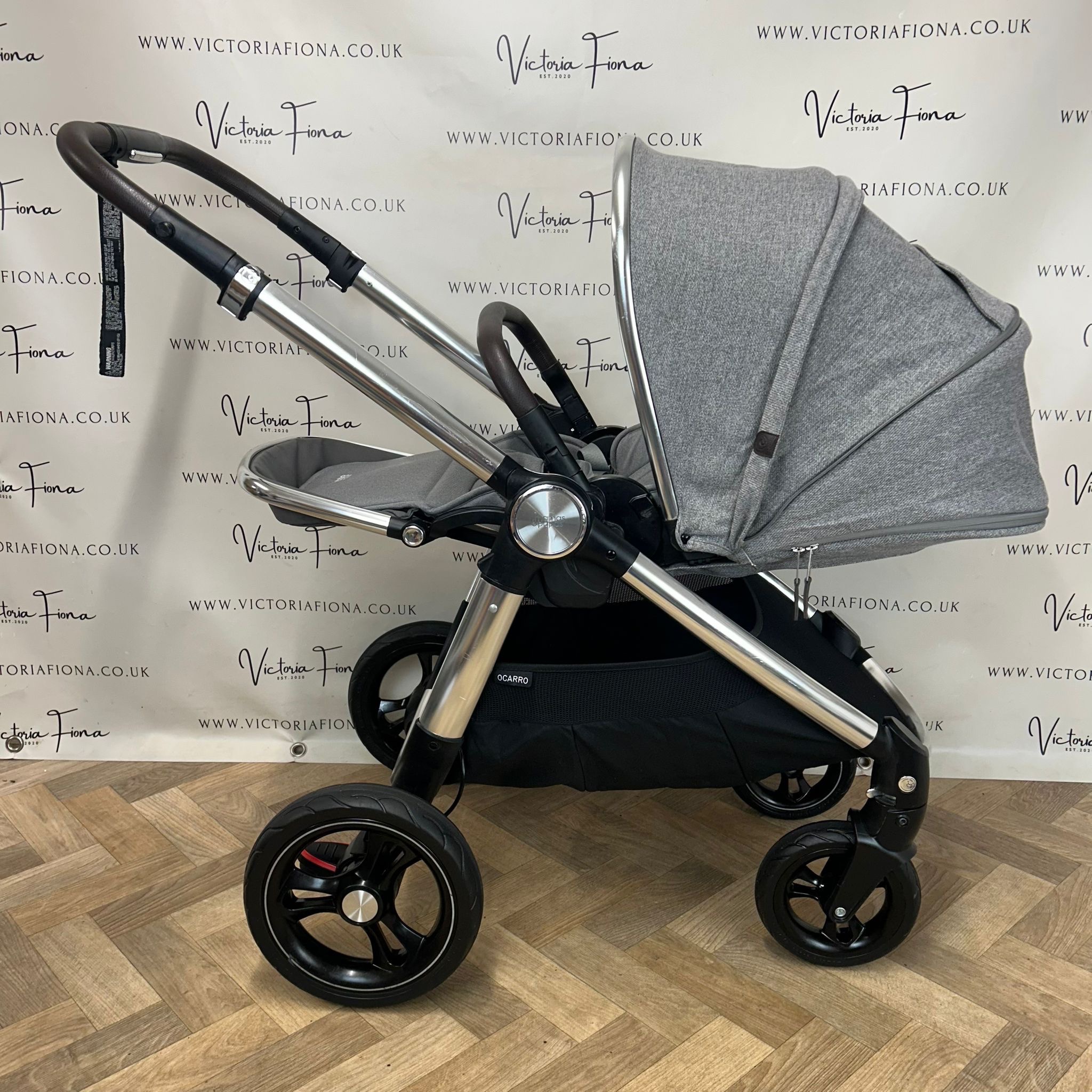 PRELOVED Mamas & Papas Ocarro Travel System Pushchair & Carrycot - Woven Grey - Image 8