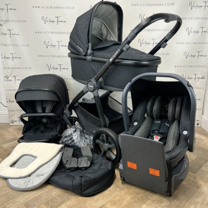 PRELOVED Babystyle Oyster 3 Pushchair & Carrycot Travel System - 0-22kg - Noir