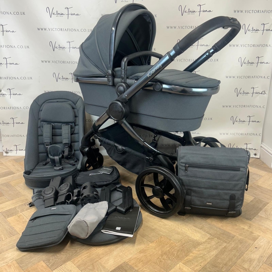 PRELOVED iCandy Peach 7 Pushchair with accessories - DARK GREY RRP£1543