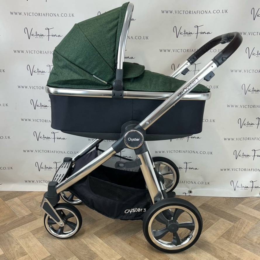 PRELOVED Babystyle Oyster 3 Pushchair & Carrycot - 0-22kg - Alpine Green - Image 2