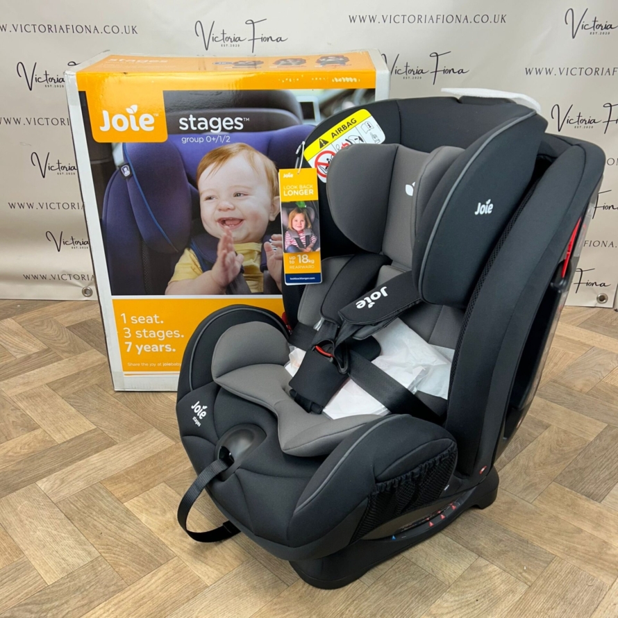 DOUBLE BUNDLE - NEW Joie Stages Group 0+/1/2 Car Seat - Coal RRP£100