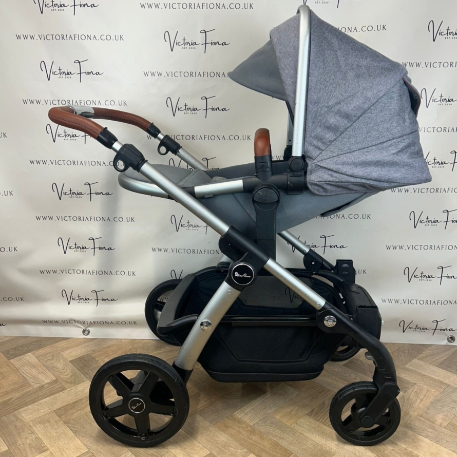 PRELOVED Silver Cross Wave Pushchair & Carrycot TANDEM BUNDLE - Zinc - Image 6