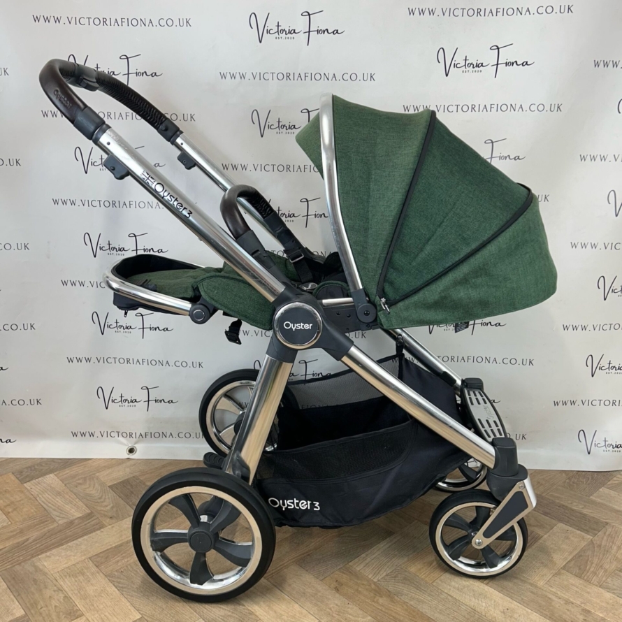 PRELOVED Babystyle Oyster 3 Pushchair & Carrycot - 0-22kg - Alpine Green - Image 6