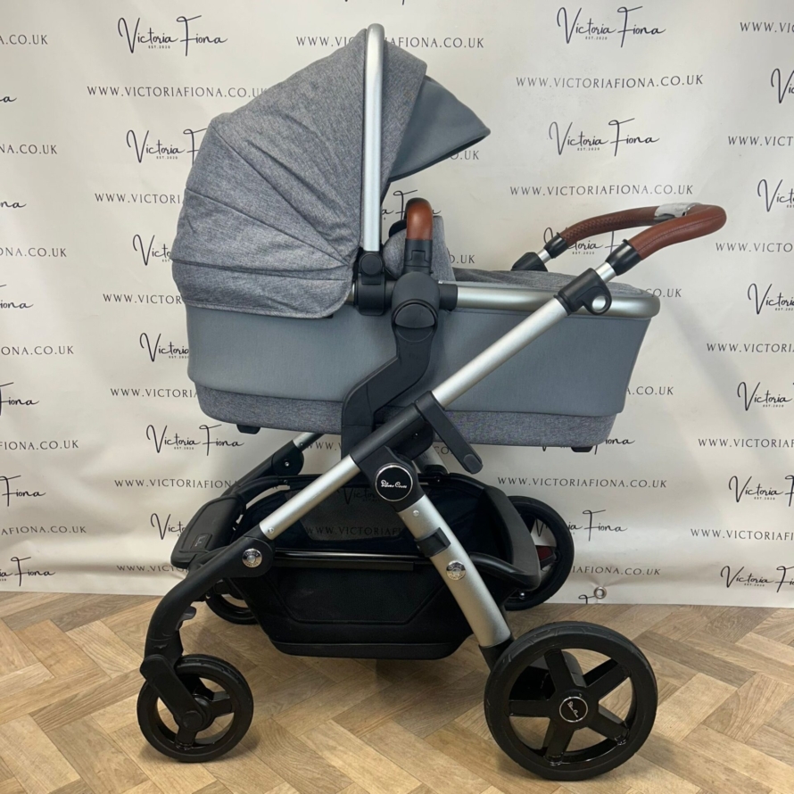 PRELOVED Silver Cross Wave Pushchair & Carrycot TANDEM BUNDLE - Zinc - Image 3
