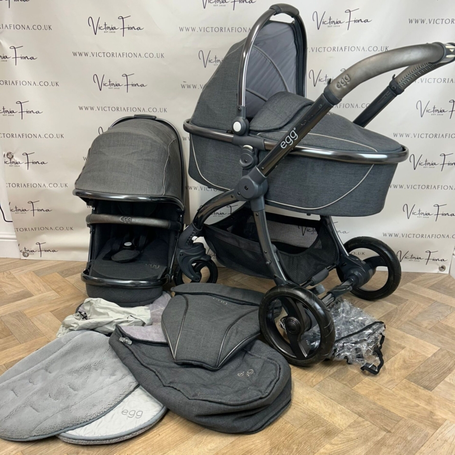 PRELOVED Babystyle Egg Pushchair & Carrycot - Carbon Grey 🩶