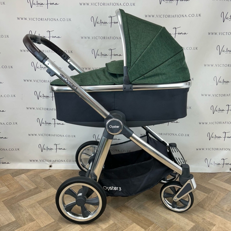 PRELOVED Babystyle Oyster 3 Pushchair & Carrycot - 0-22kg - Alpine Green - Image 3
