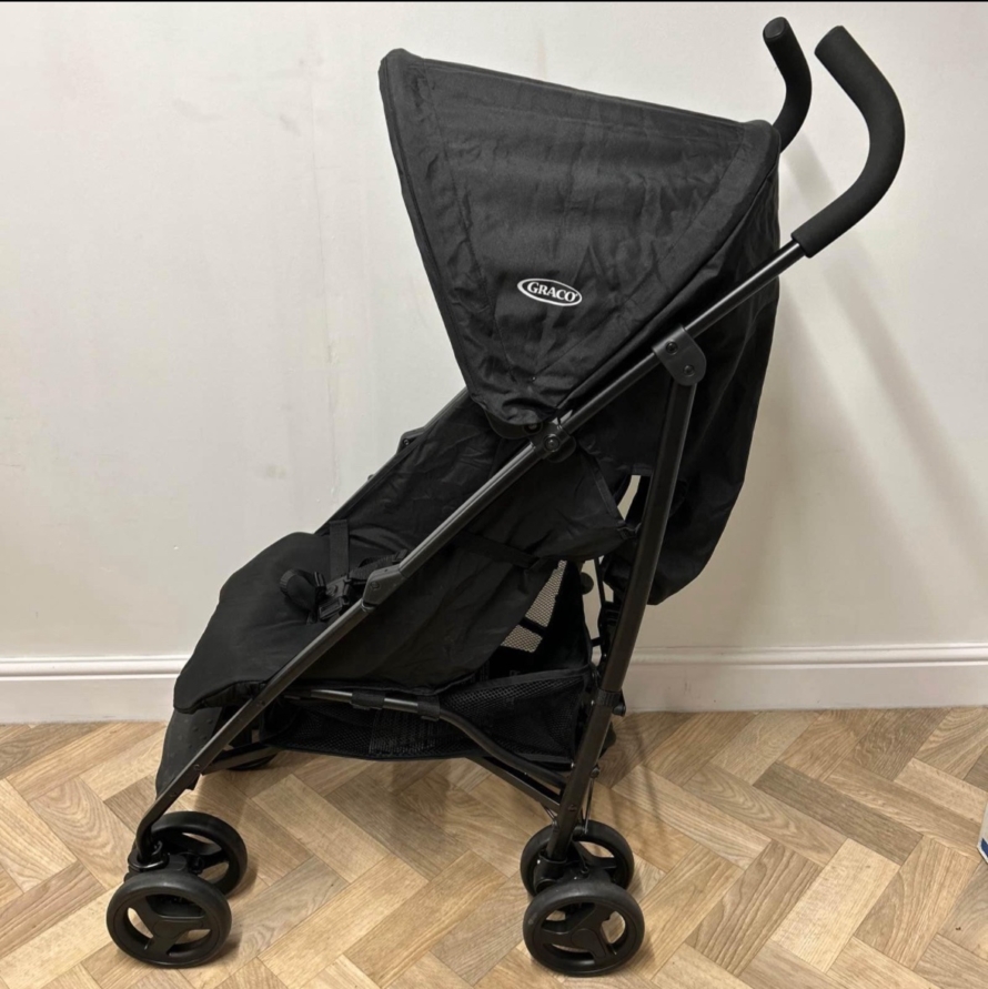 PRELOVED Graco Ezlite Lightweight Stroller Pushchair Black Birth-15kg RRP £50 - Image 4