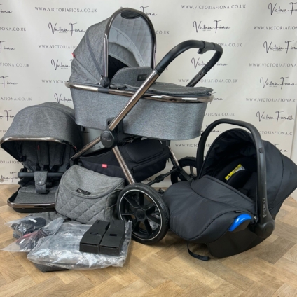 PRELOVED Venicci Tinum Pushchair & Carrycot - GREY