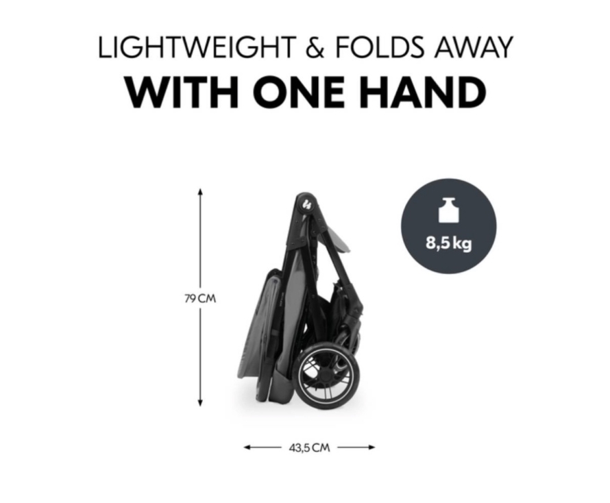 NEW Hauck Shop N Care Pushchair Stroller 0-22kg GREY RRP £110 - Image 2