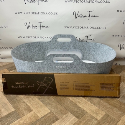 NEW Snuz SnuzBaskit Barley Moses Basket Pale Grey & Dove Grey Stand RRP£135