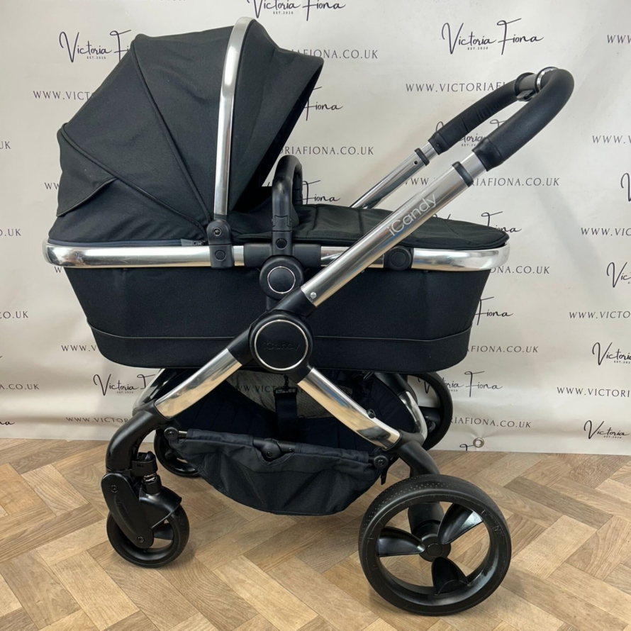 PRELOVED iCandy Peach 6 Pushchair & Carrycot Black Twill 🖤 - Image 5
