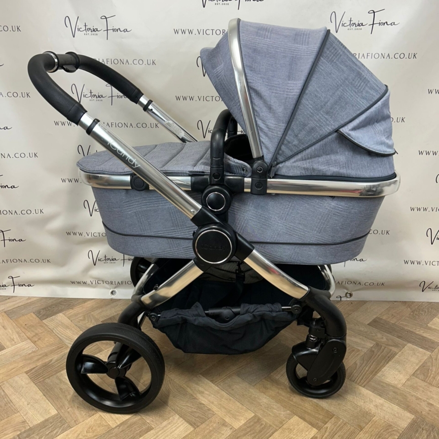 PRELOVED iCandy Peach 6 Pushchair - Light Grey Check with Cybex Cloud Z2 & Isofix - Image 2