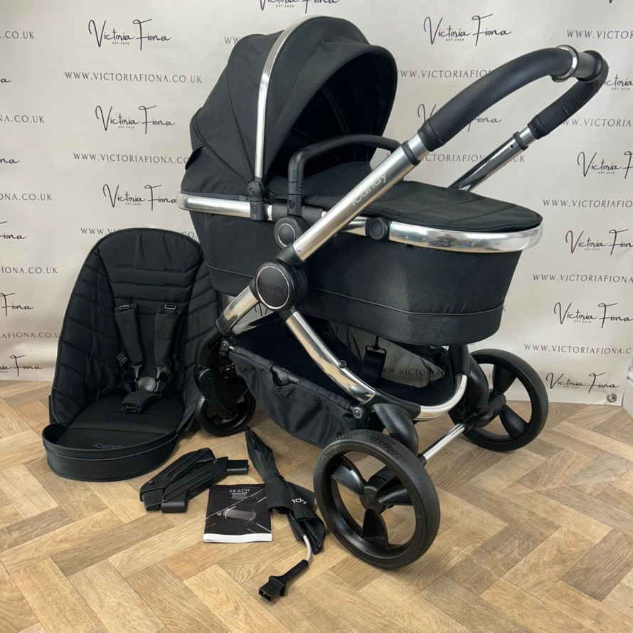 PRELOVED iCandy Peach 6 Pushchair & Carrycot Black Twill 🖤