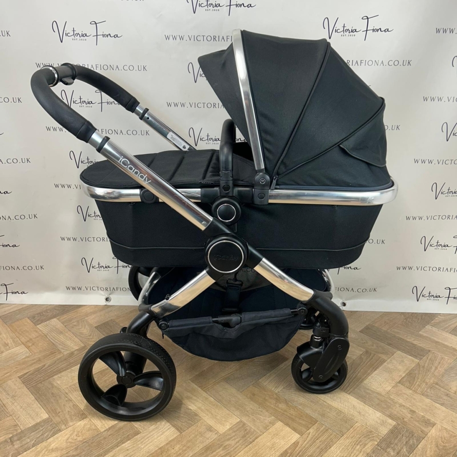 PRELOVED iCandy Peach 6 Pushchair & Carrycot Black Twill 🖤 - Image 5