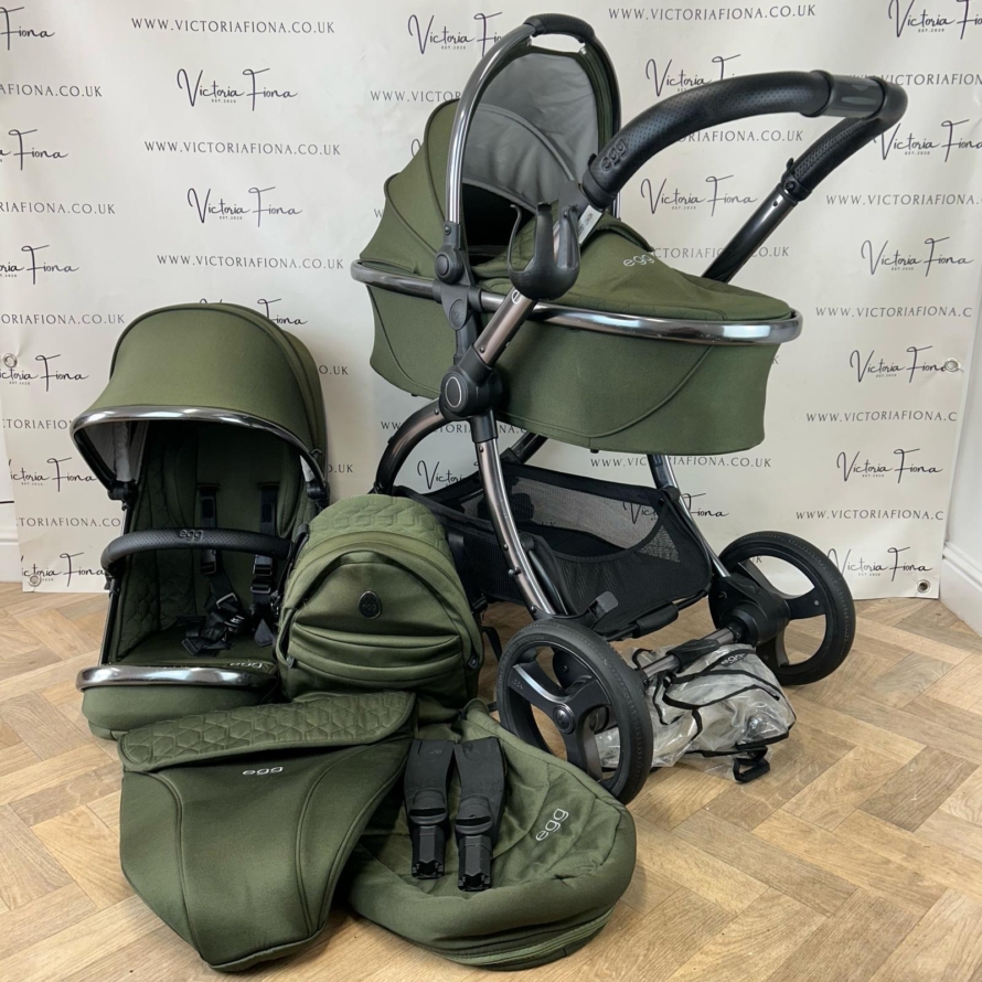 PRELOVED Egg2 Carrycot & Pushchair - Olive Green 💚