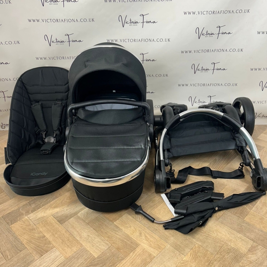 PRELOVED iCandy Peach 6 Pushchair & Carrycot Black Twill 🖤 - Image 6