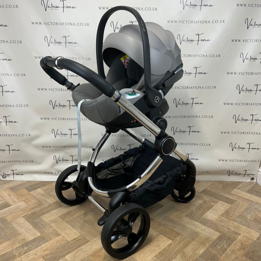 PRELOVED iCandy Peach 6 Pushchair - Light Grey Check with Cybex Cloud Z2 & Isofix - Image 7