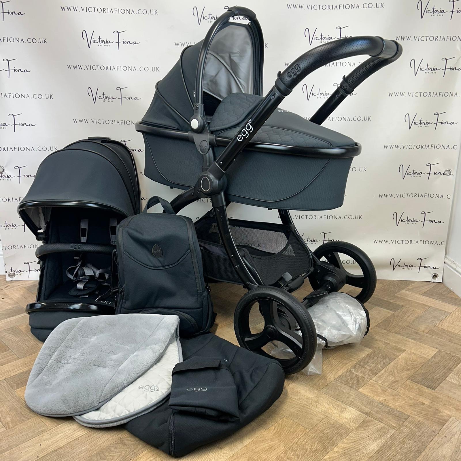 PRELOVED Egg2 Carrycot and Pushchair - Just Black 🖤