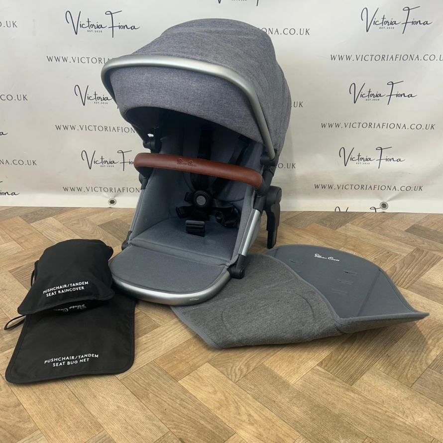 PRELOVED Silver Cross Wave Tandem Seat - Zinc Grey