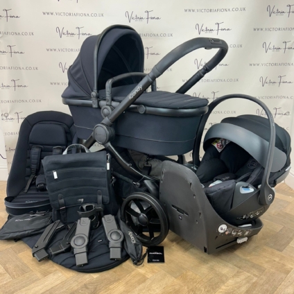 PRELOVED iCandy Peach 7 Pushchair with accessories and CYBEX 360 Car Seat & Isofix - BLACK