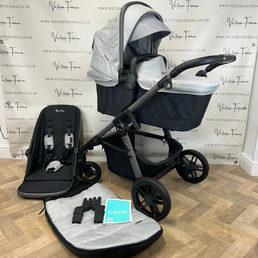 PRELOVED Silver Cross Coast Pushchair & Carrycot - SHORELINE