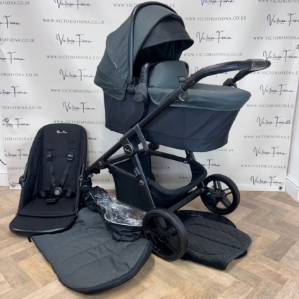PRELOVED Silver Cross Coast Pushchair & Carrycot - FLINT GREY
