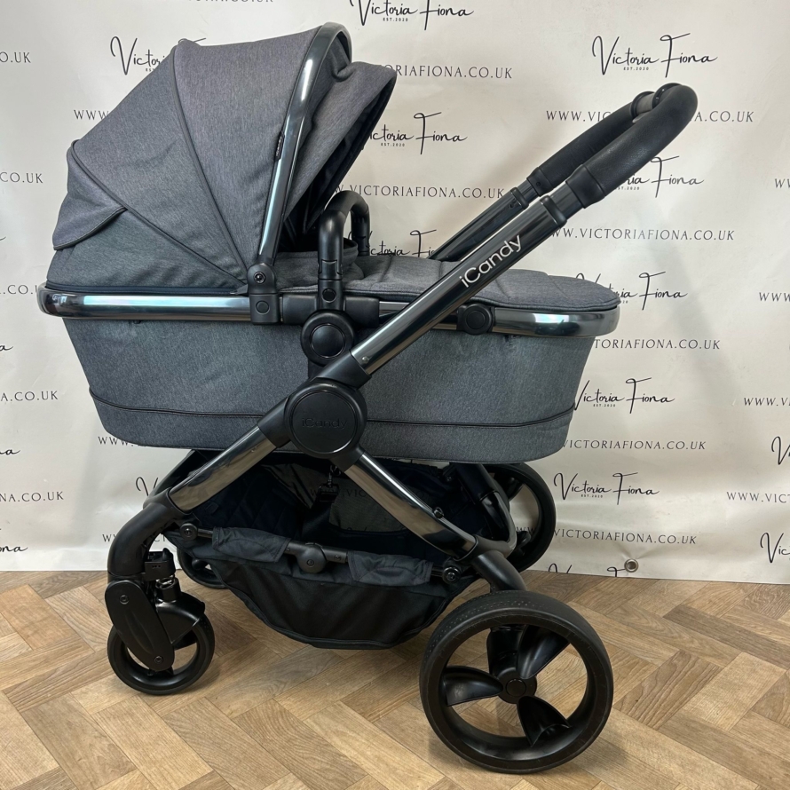 PRELOVED iCandy Peach 6 Pushchair Travel System Phantom - Dark Grey Twill 🩶 - Image 5
