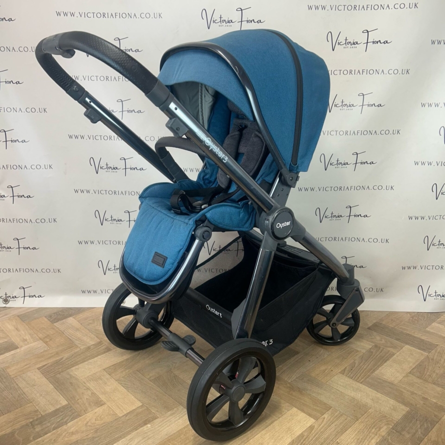 PRELOVED Babystyle Oyster 3 Pushchair, Carrycot & Car Seat - 0-22kg - Kingfisher Blue 💙 - Image 4