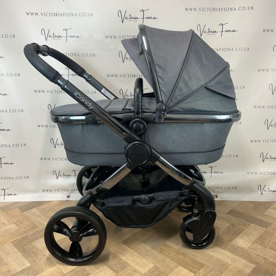 PRELOVED iCandy Peach 6 Pushchair Travel System Phantom - Dark Grey Twill 🩶 - Image 3