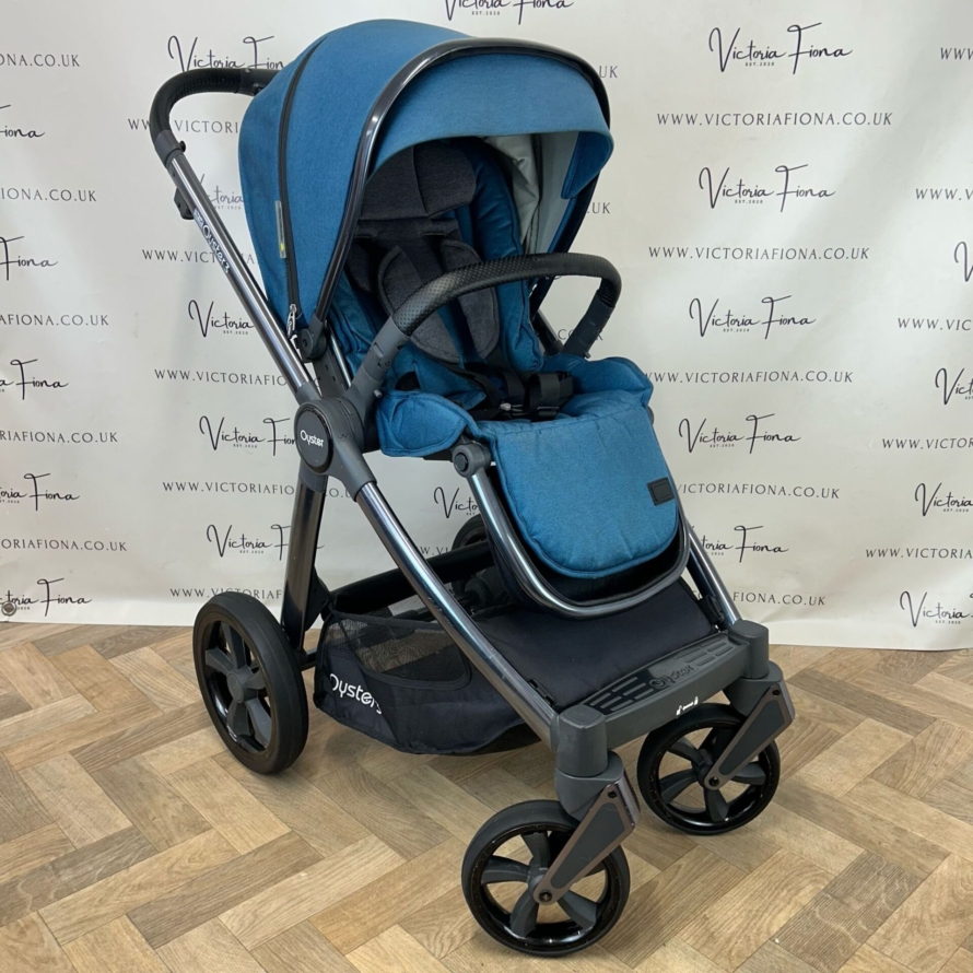 PRELOVED Babystyle Oyster 3 Pushchair, Carrycot & Car Seat - 0-22kg - Kingfisher Blue 💙 - Image 3