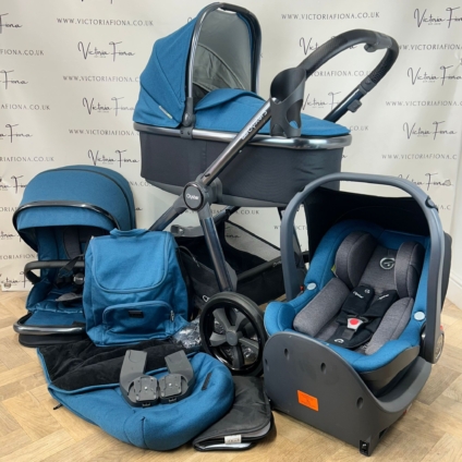 PRELOVED Babystyle Oyster 3 Pushchair, Carrycot & Car Seat - 0-22kg - Kingfisher Blue 💙