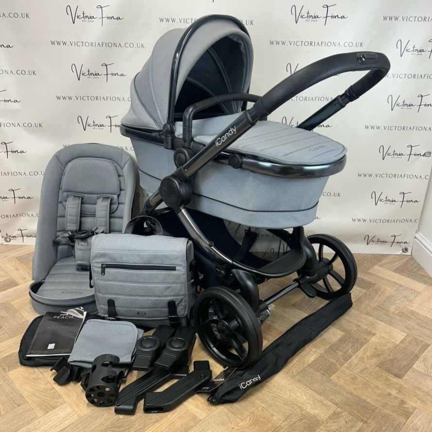 PRELOVED iCandy Peach 7 Pushchair with accessories - LIGHT GREY