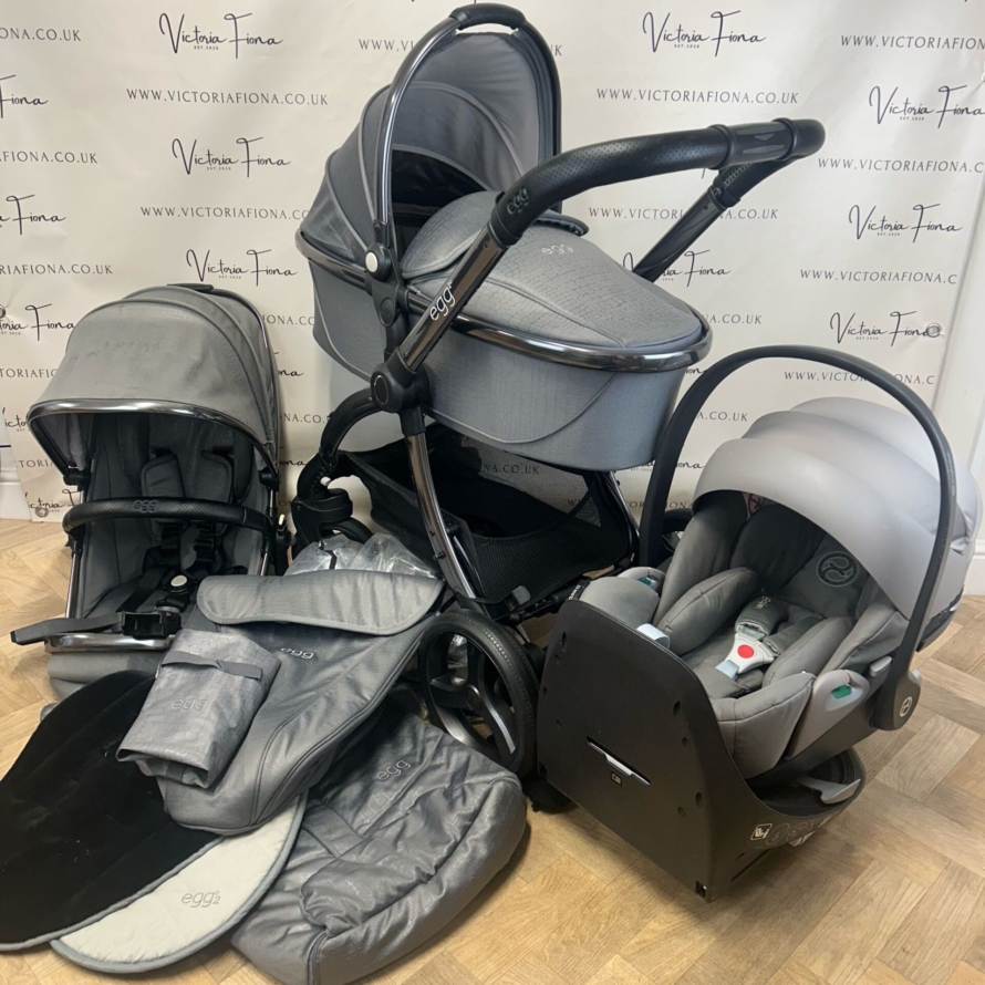 PRELOVED Egg2 Carrycot & Pushchair with Cybex 360 - Jurassic Grey 🩶