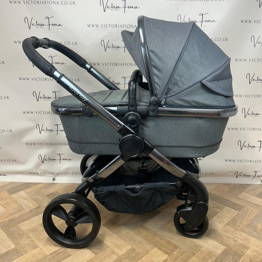 PRELOVED iCandy Peach 6 Pushchair & Carrycot - Dark Grey Twill 🩶 - Image 5