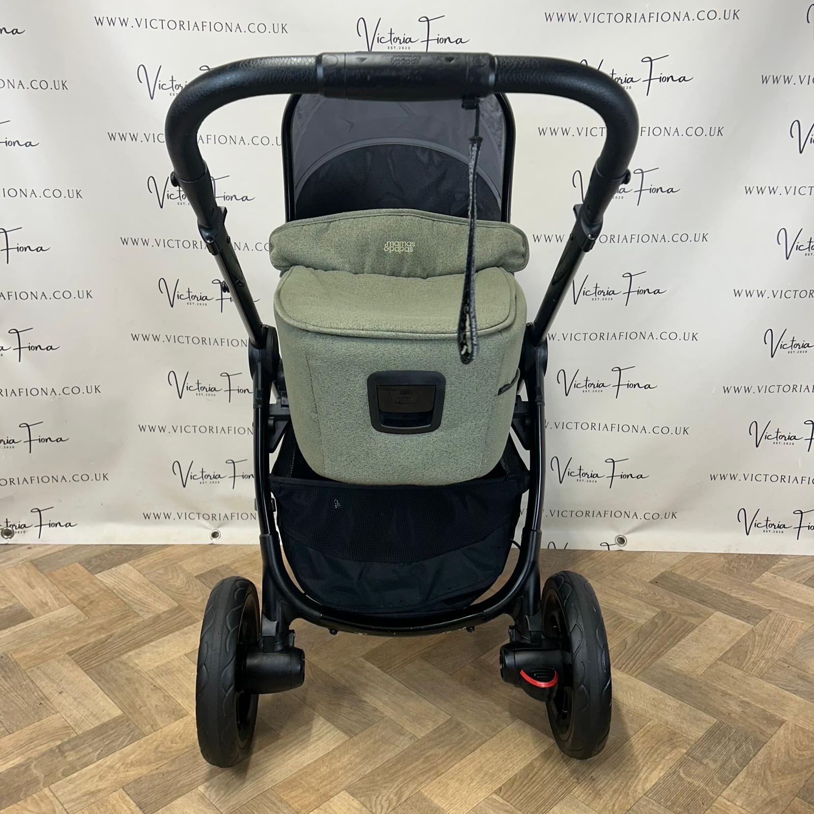 PRELOVED Mamas And Papas Ocarro Tweed Pushchair & Carrycot - Juniper Green 💚 - Image 3