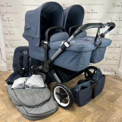 PRELOVED Bugaboo Donkey 5 TWIN - STORMY BLUE 🩶