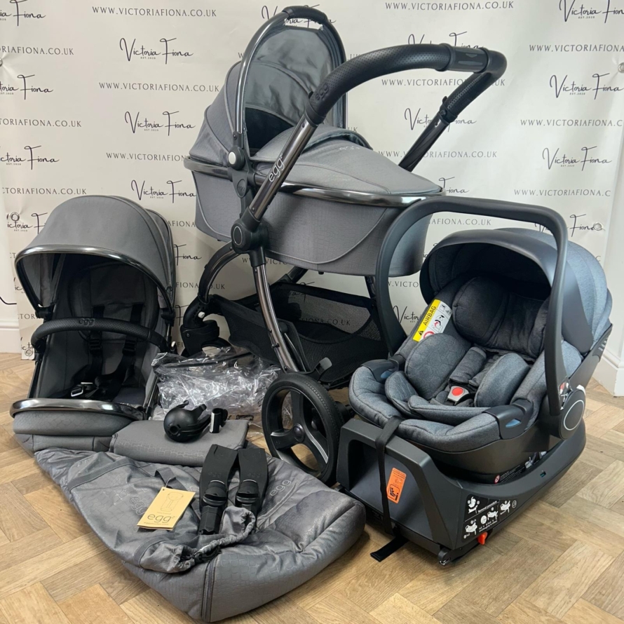 PRELOVED Egg2 Carrycot & Pushchair TRAVEL SYSTEM - Jurassic Grey
