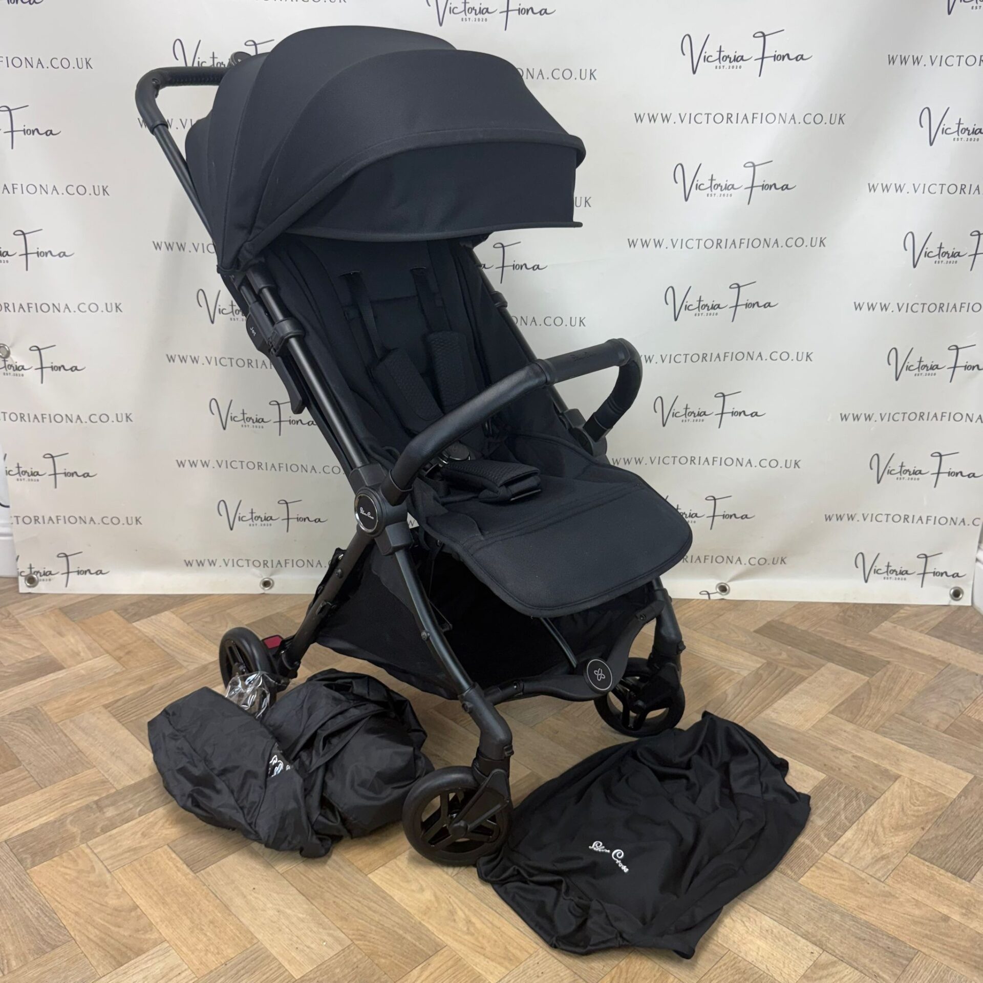 PRELOVED Silver Cross Jet 5 Compact CABIN APPROVED Stroller - BLACK