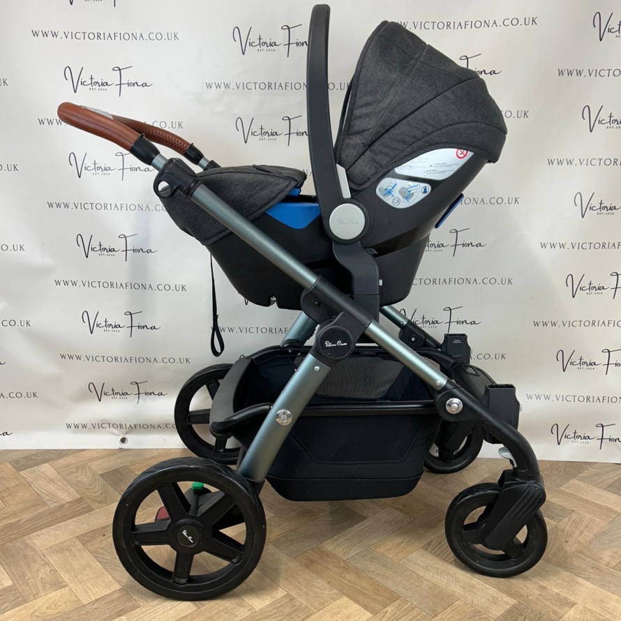 PRELOVED Silver Cross Wave Pushchair, Carrycot & Car Seat - Granite - Image 10