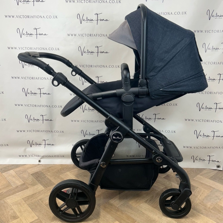 PRELOVED Silver Cross Coast Pushchair & Carrycot - FLINT NAVY with Simplicity Car Seat - Image 6