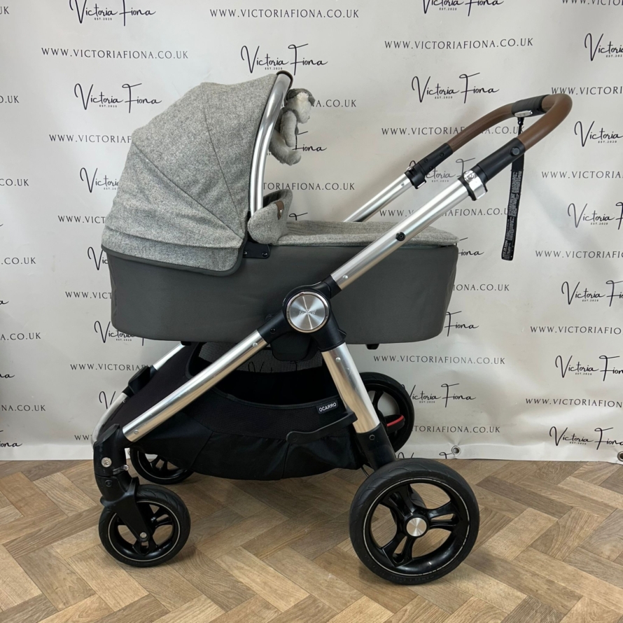 PRELOVED Mamas And Papas Ocarro Tweed Pushchair & Carrycot - Grey Moon - Image 4