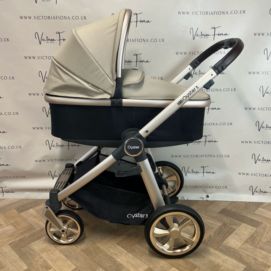 PRELOVED Babystyle Oyster3 Pushchair & Carrycot - Champagne - Image 4