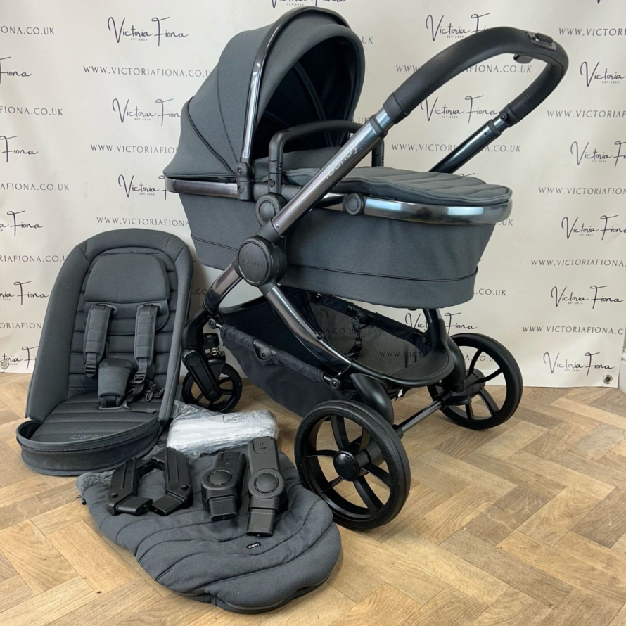 PRELOVED iCandy Peach 7 Pushchair with accessories - DARK GREY