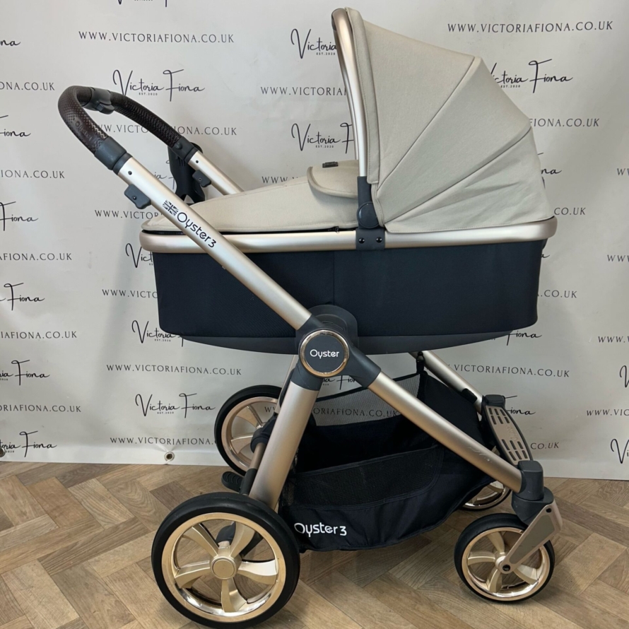 PRELOVED Babystyle Oyster3 Pushchair & Carrycot TRAVEL SYSTEM - Champagne - Image 4