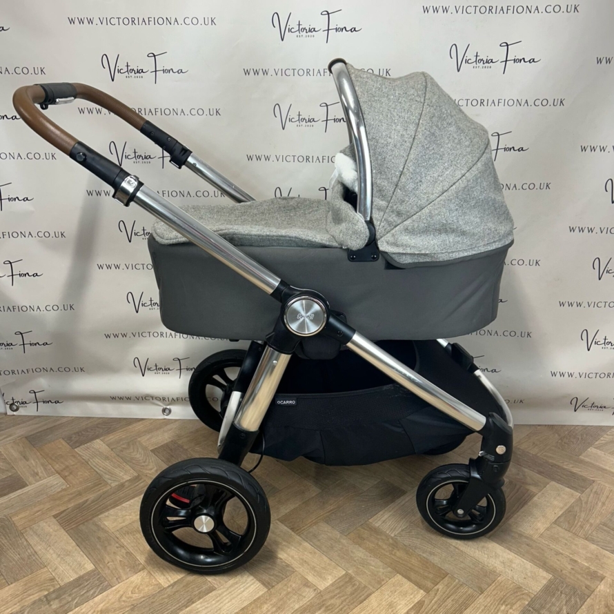 PRELOVED Mamas And Papas Ocarro Tweed Pushchair & Carrycot - Grey Moon - Image 5