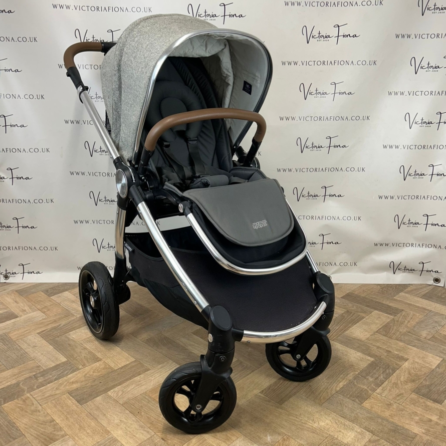 PRELOVED Mamas And Papas Ocarro Tweed Pushchair & Carrycot - Grey Moon - Image 8