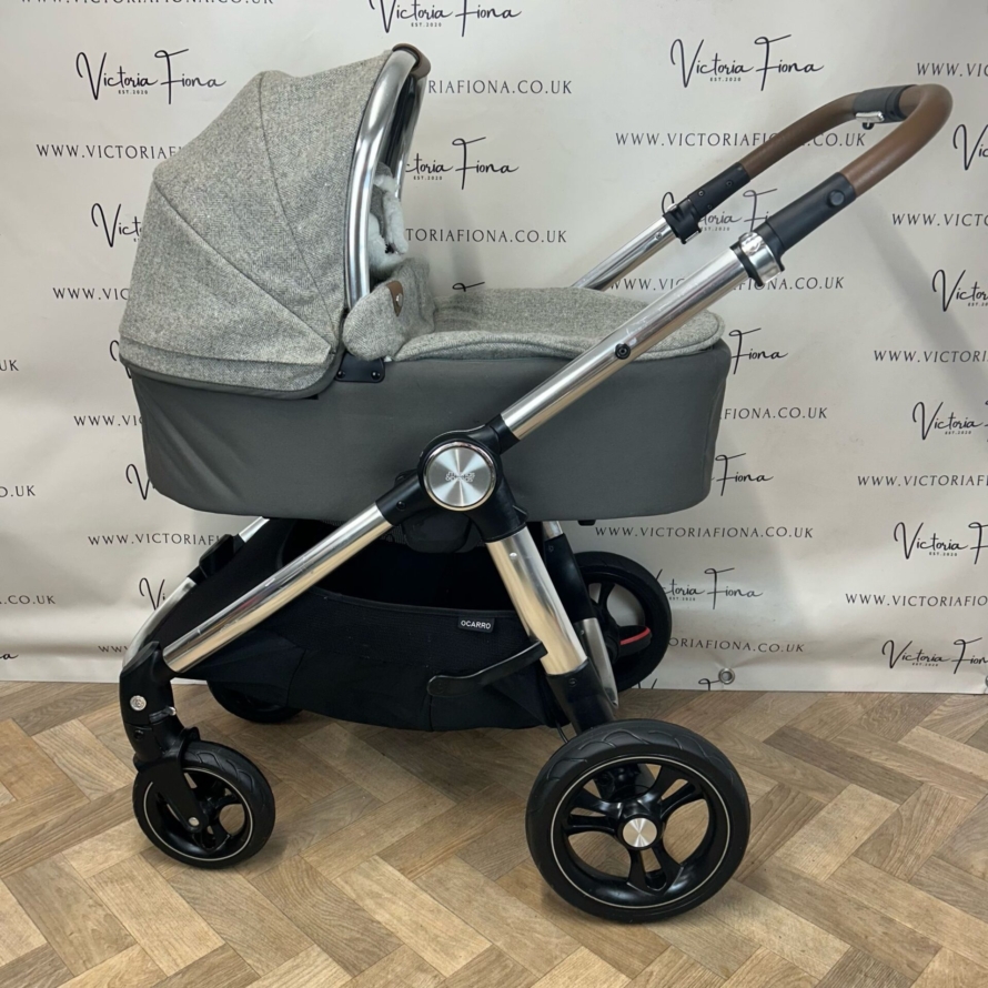 PRELOVED Mamas And Papas Ocarro Tweed Pushchair & Carrycot - Grey Moon - Image 2